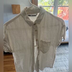 White linen button up